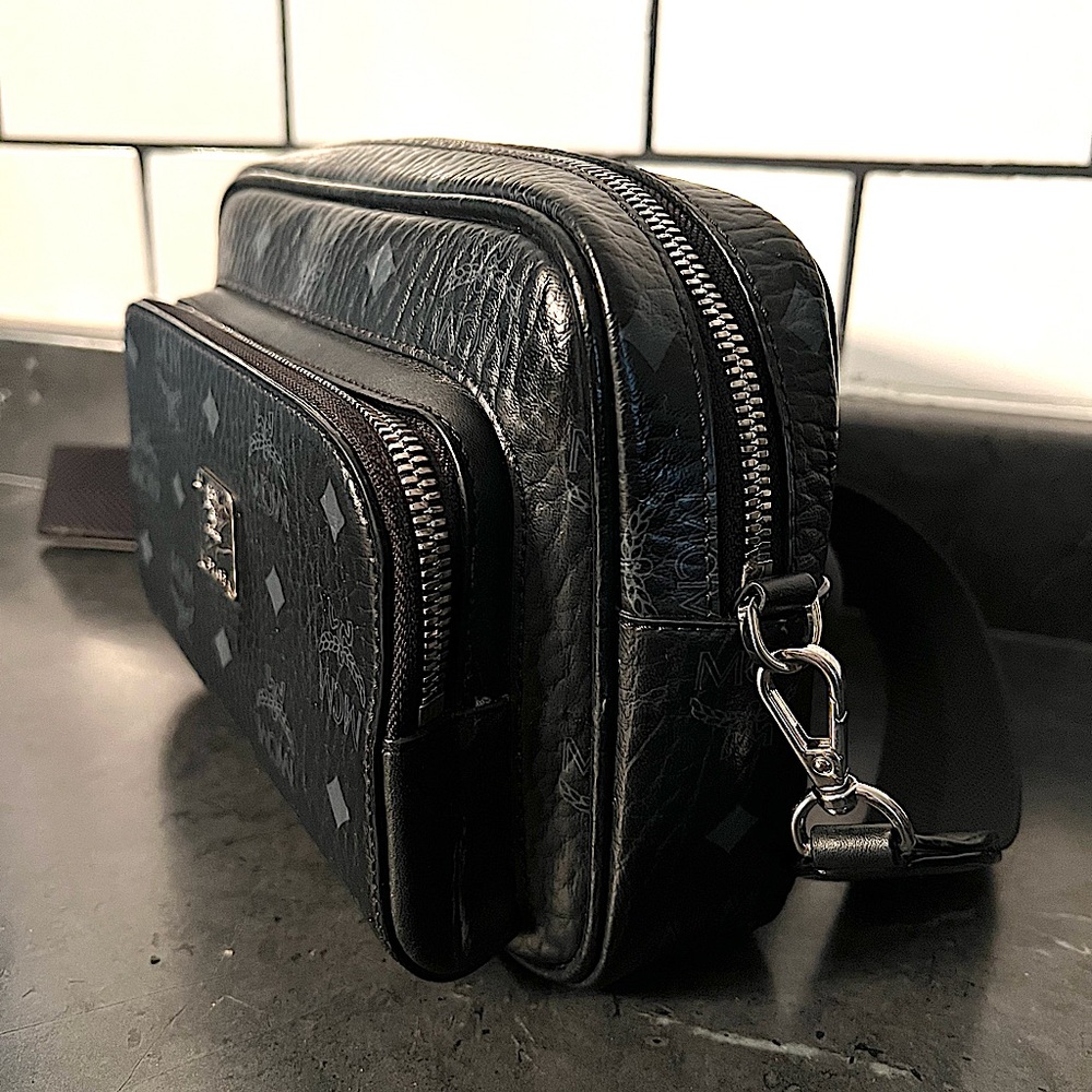 MCM Aren Crossbody Visetos Black